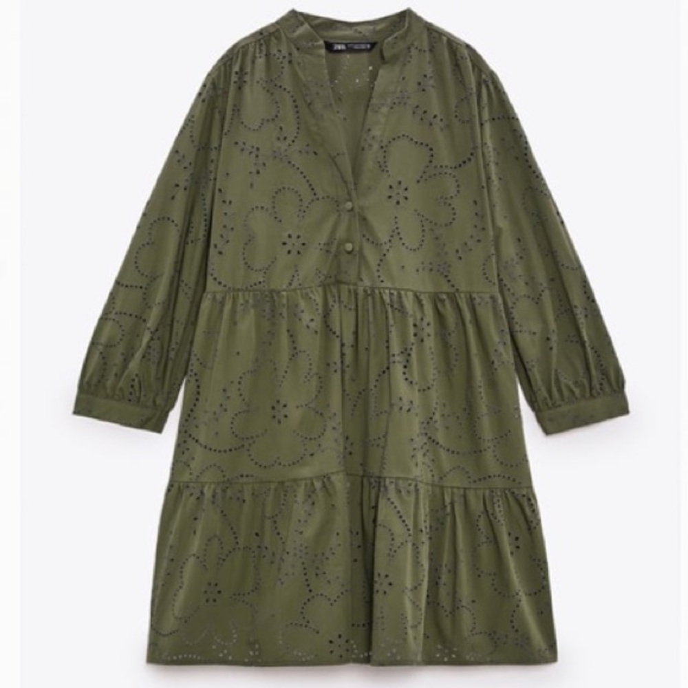 Zara Openwork Embroidered Mini Dress - Picture 2 of 5